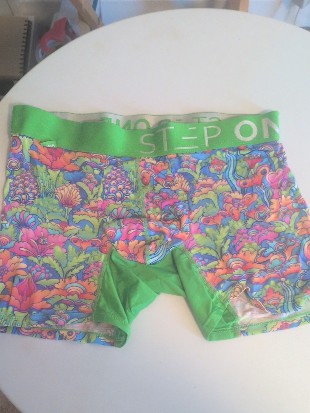 Green-Waistband Floral Boxer Briefs